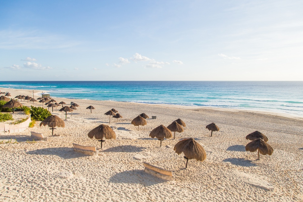 Panoramic view at Playa Delfines, Cancun