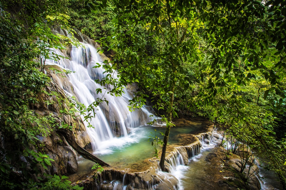 Waterfalls in natural parks near Palenque