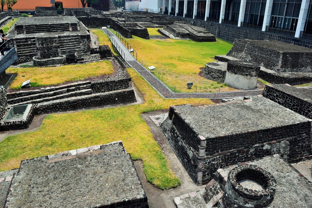 Archaeological site at the Plaza de las tres culturas in Mexico City