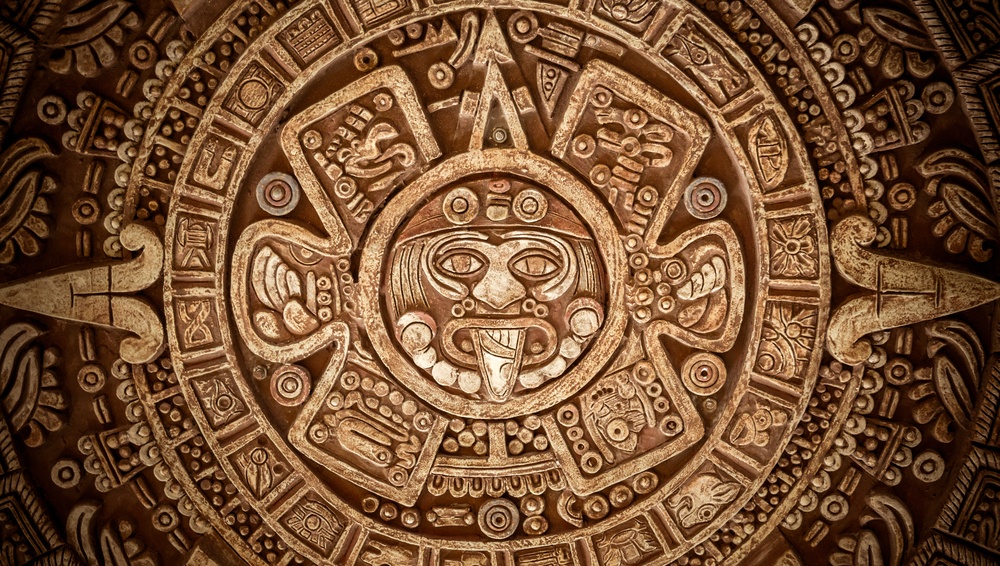 Ancient Aztec culture mural